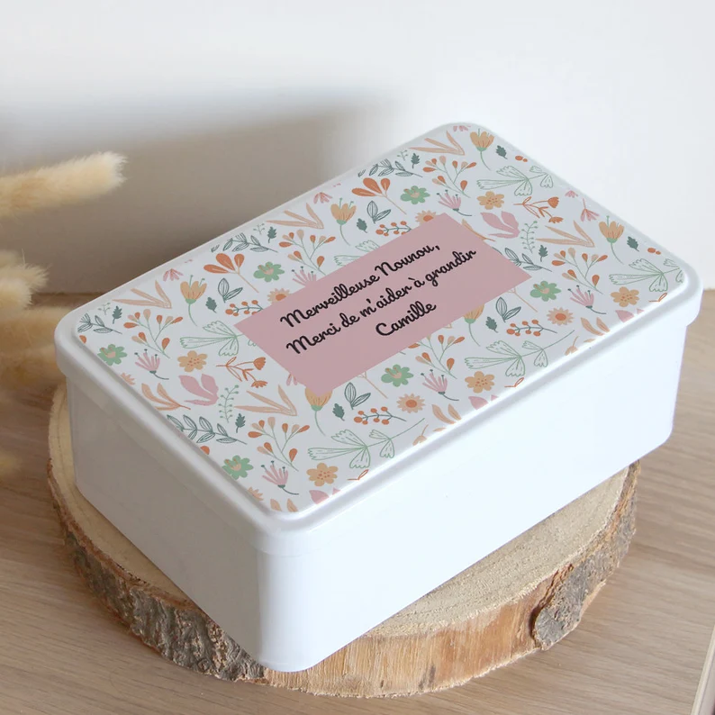 Boîte Personnalisée | Cadeau original personnalisé Nounou | Boîte à Sucre Métal | Merveilleuse Nounou | Boîte Rangement | Boîte Nounou – Image 4